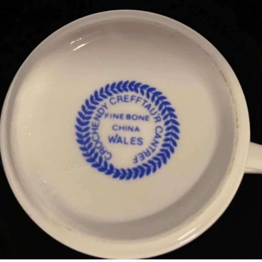 Vtg Windsor Castle Fine Bone China Mug Crefftiau Cymru Wales Souvenir Gold Rim